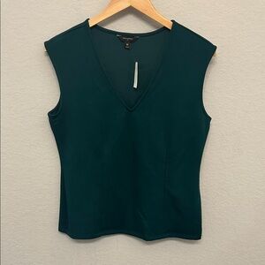 J. Crew Dark Green V-Neck Tank Top
